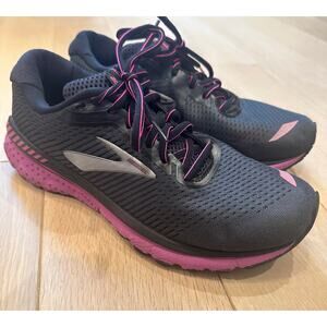 Women's Brooks Adrenaline GTS 20 Running Shoes Black and Purple Sneaker Sz 10